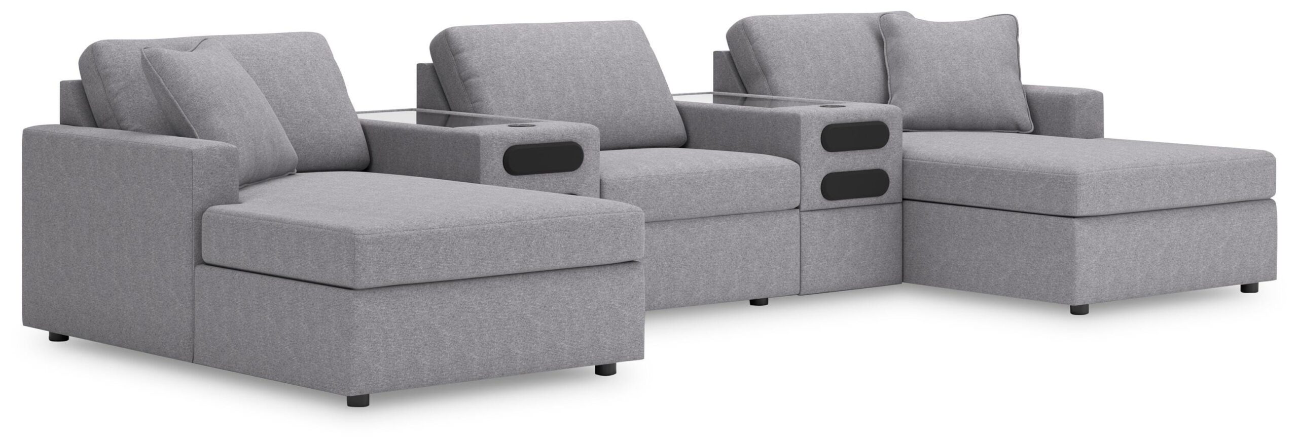 5e3b54e2d2a03fea7a45b8577eae268d Modmax 5-Piece Sectional with Chaise and Audio Console - Image 1