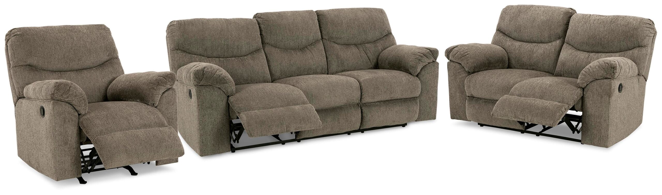 61a2cd4998557cbb1cc926d24a7d4367 Alphons Reclining Sofa, Loveseat and Recliner - Image 1