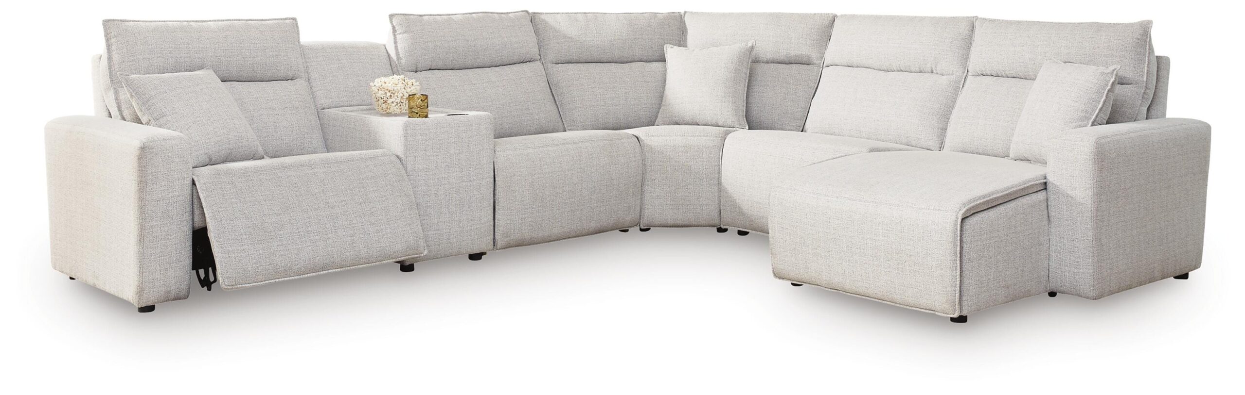 635330acb031c18c19abbeed529ea392 Modmax II 6-Piece Power Reclining Sectional with Chaise and Console - Image 1