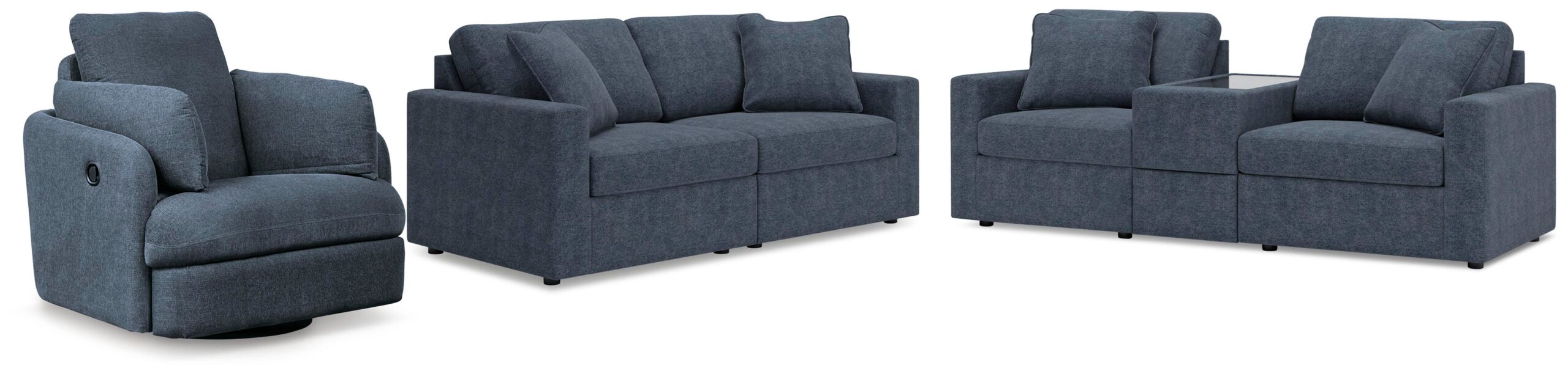 688d973829a5df322ff00e533ff3b799 Modmax 3-Piece Sectional Sofa, 2-Piece Sectional Loveseat and Swivel Glider Recliner - Image 1