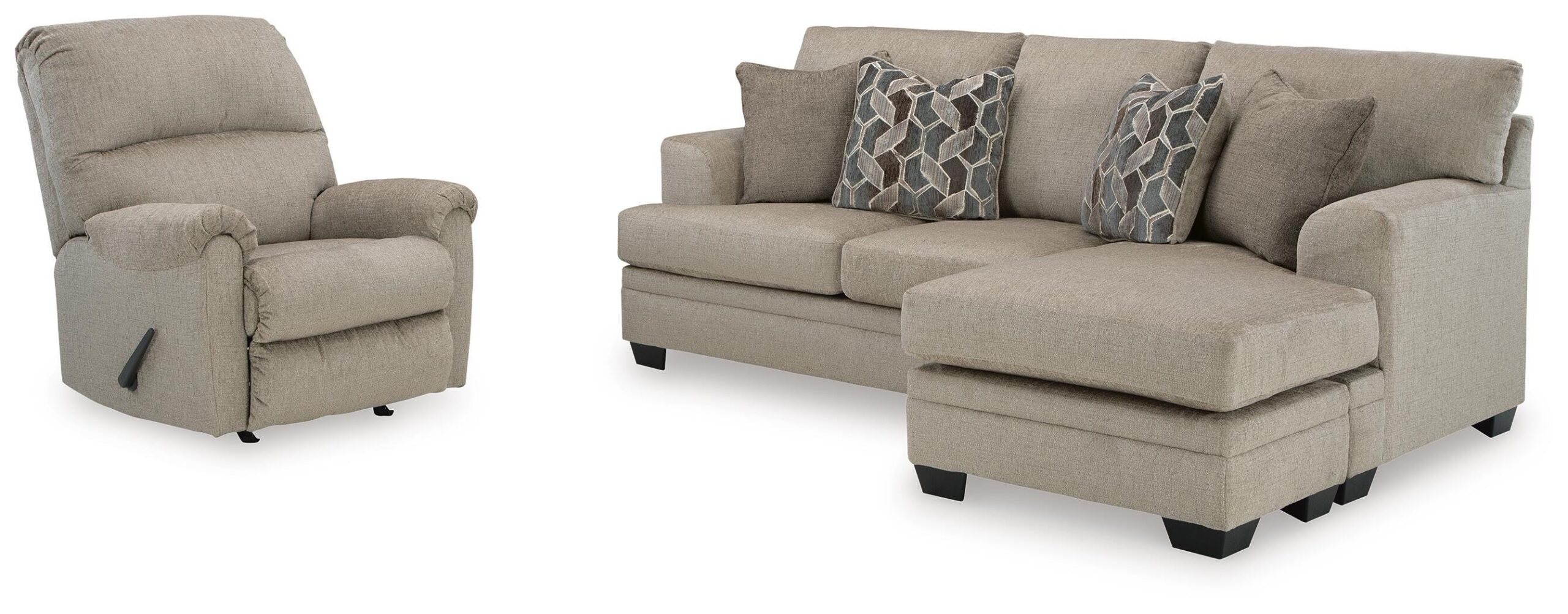 68f21e00eda7b07dbbe5e373b84df450 Stonemeade Sofa Chaise and Recliner - Image 1