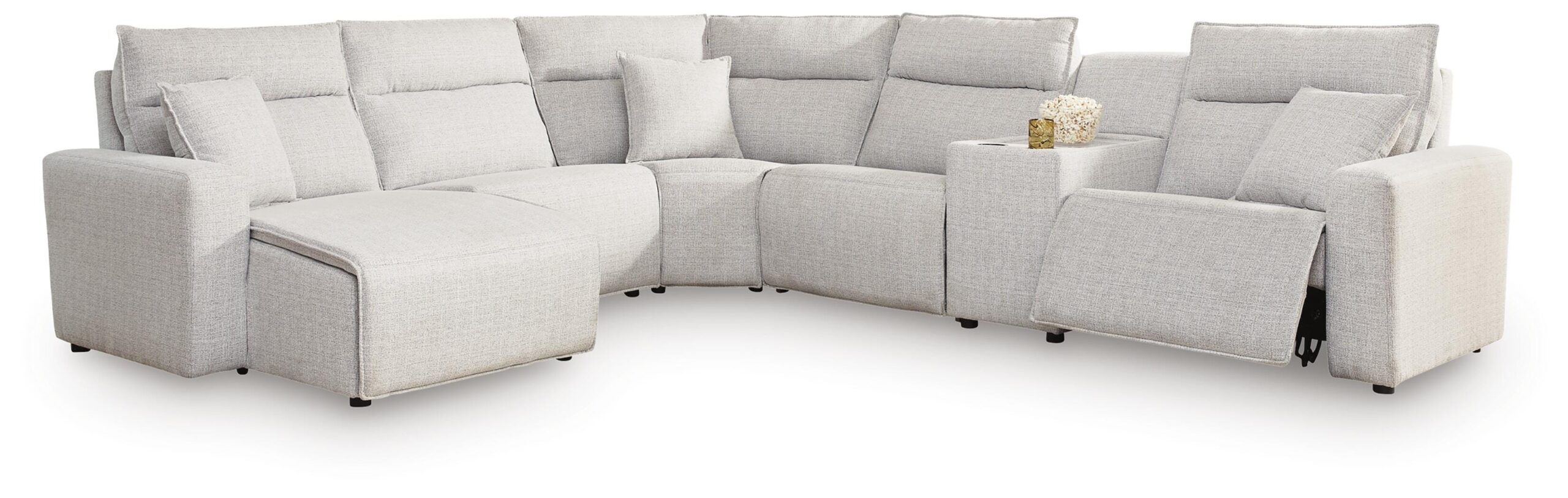 6ac0941951c68645000f7b9c6da353a9 Modmax II 6-Piece Power Reclining Sectional with Chaise and Console - Image 1