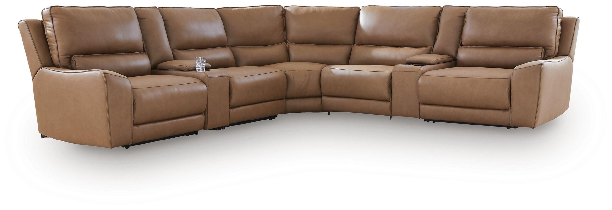 6f220db16e4d16f253fe34ecfb0d8d45 DeepWakes 7-Piece Reclining Sectional with Storage Consoles - Image 1