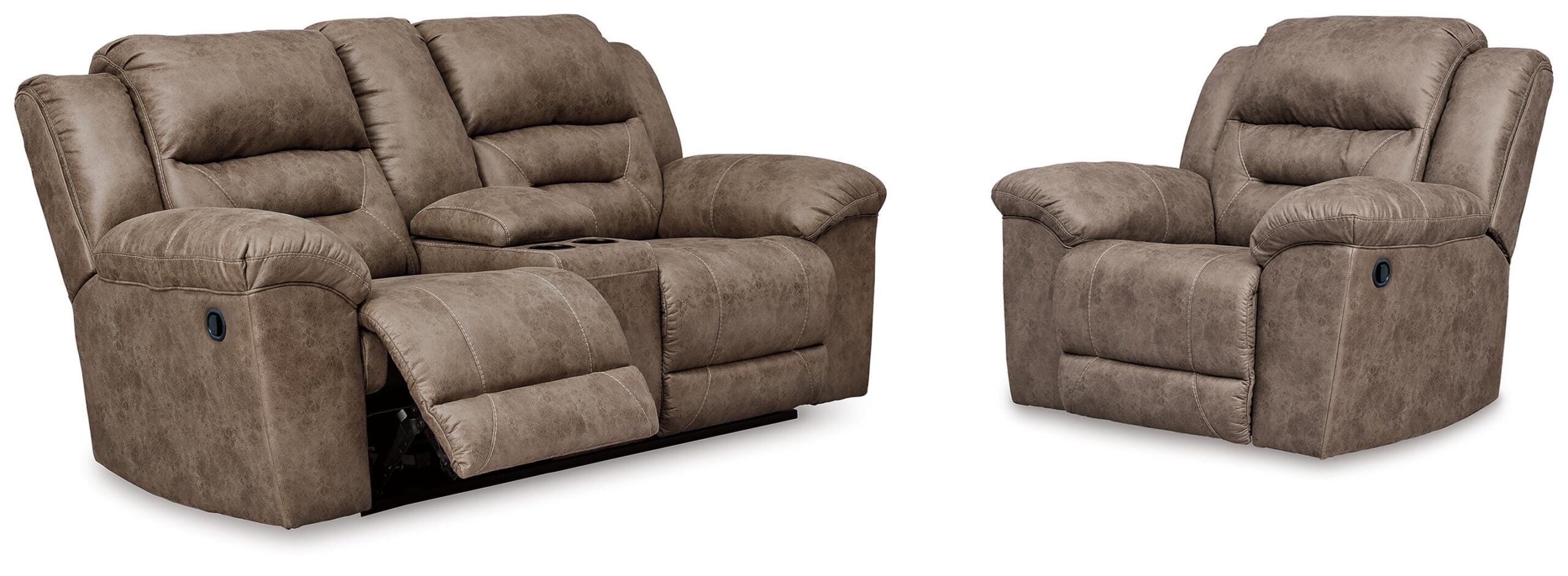 6fc334185d7e8d4be734c3da804e2268 Stoneland Reclining Loveseat and Recliner - Image 1