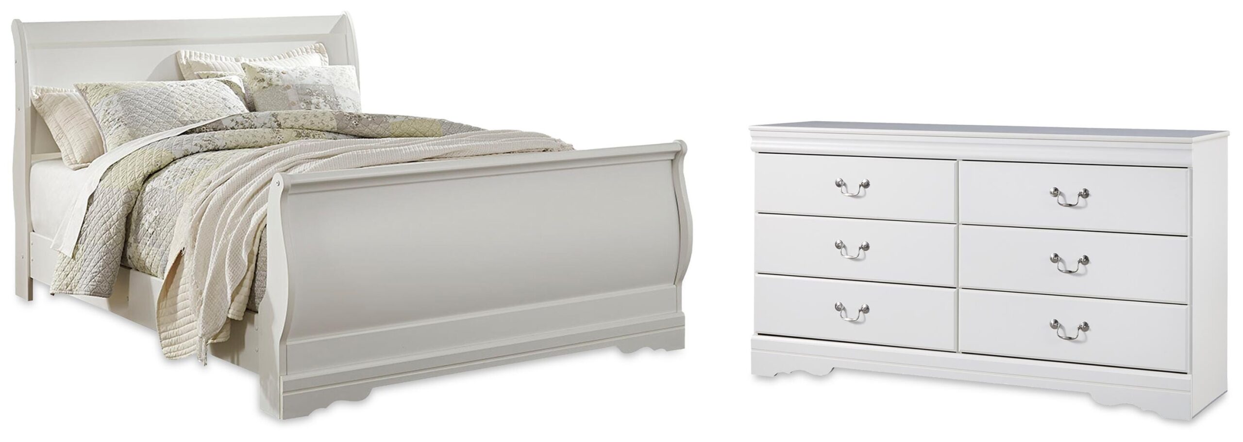 7cc02b1791c105bab68d6a2e953696d8 Anarasia Queen Sleigh Bed and Dresser - Image 1