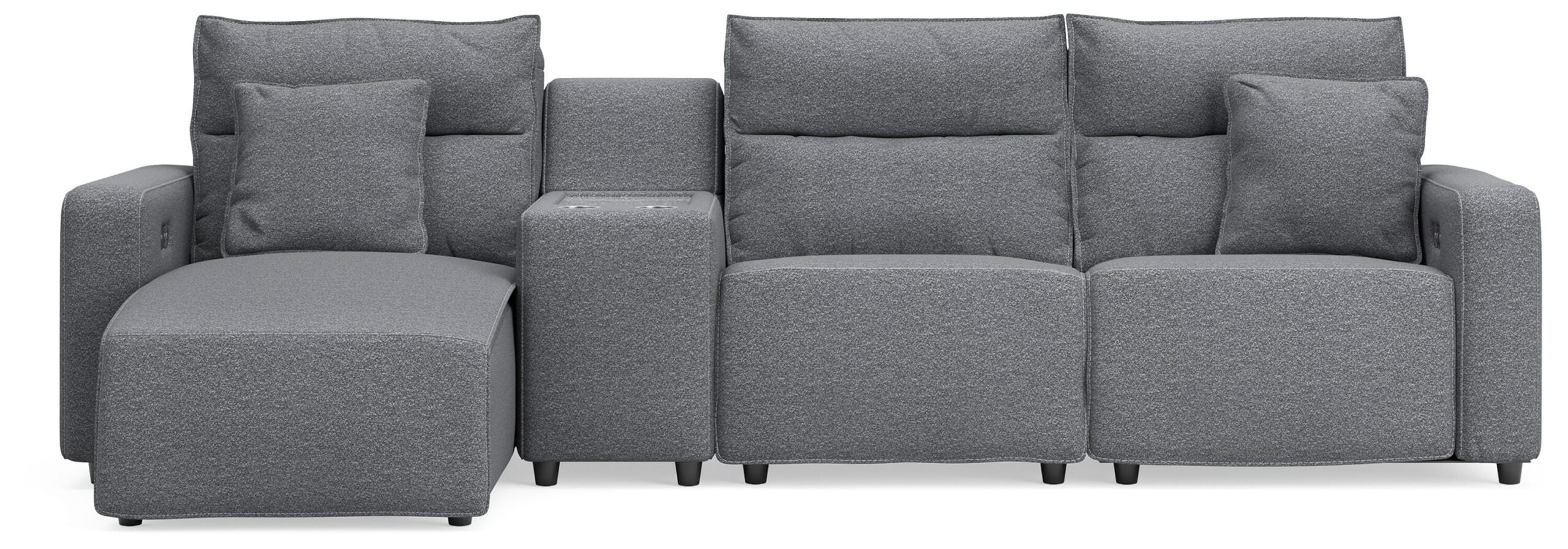 80a1a1e40385bc188fd7e9ed732d7d41 Modmax II 4-Piece Reclining Sectional with Chaise and Console - Image 1