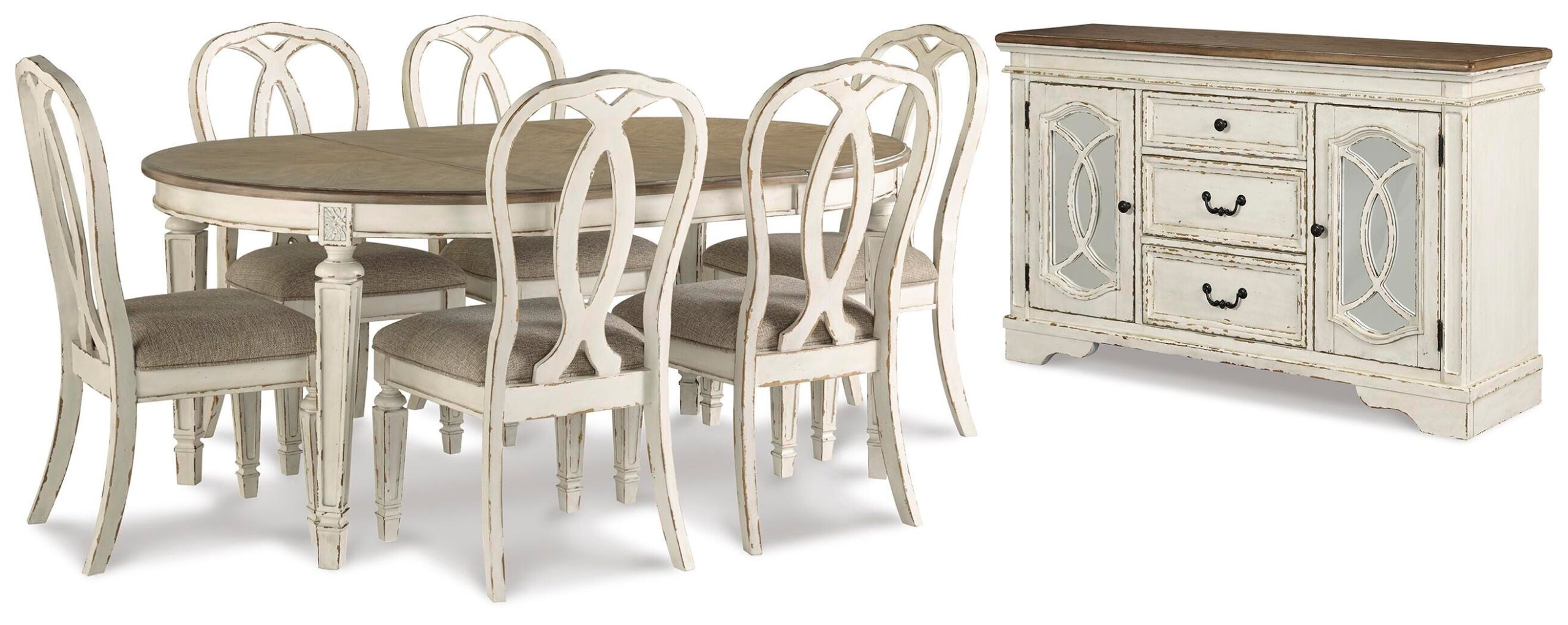 80fa2c8216c8efa975c5a7915bc6d4d9 Realyn Dining Table and 6 Chairs with Server - Image 1