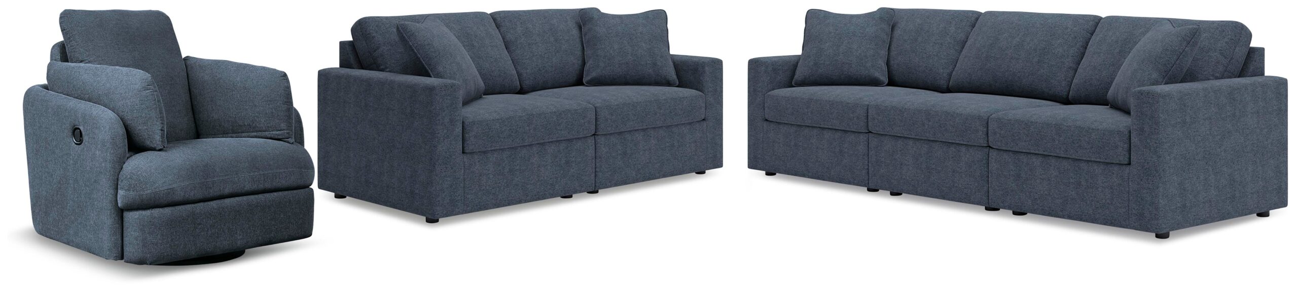8109ee6e644debc82909f569fa698f00 Modmax 3-Piece Sectional Sofa, 2-Piece Sectional Loveseat and Swivel Glider Recliner - Image 1