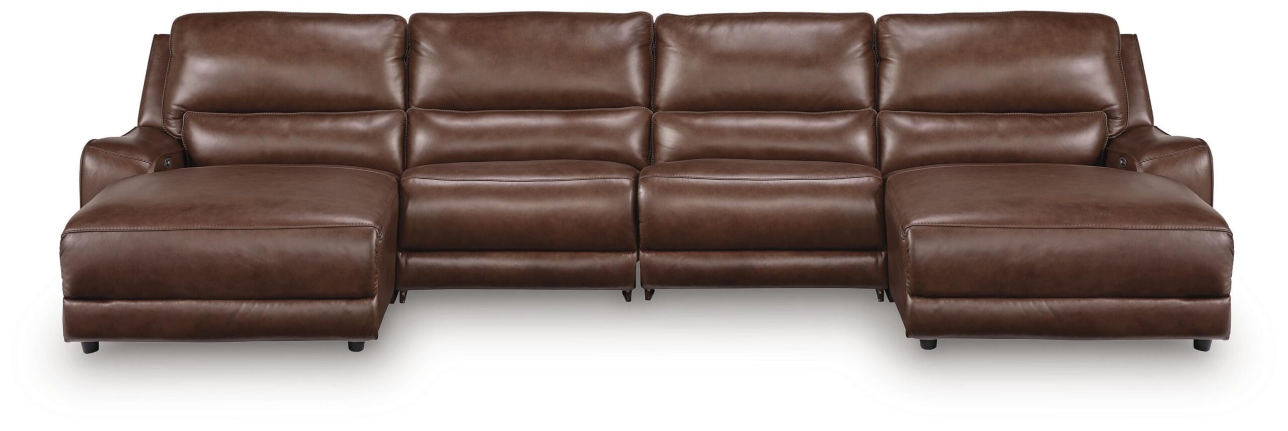 842b62654d27950fc1371815347ccfc8 DeepWakes 4-Piece Reclining Sectional with Double Chaise - Image 1