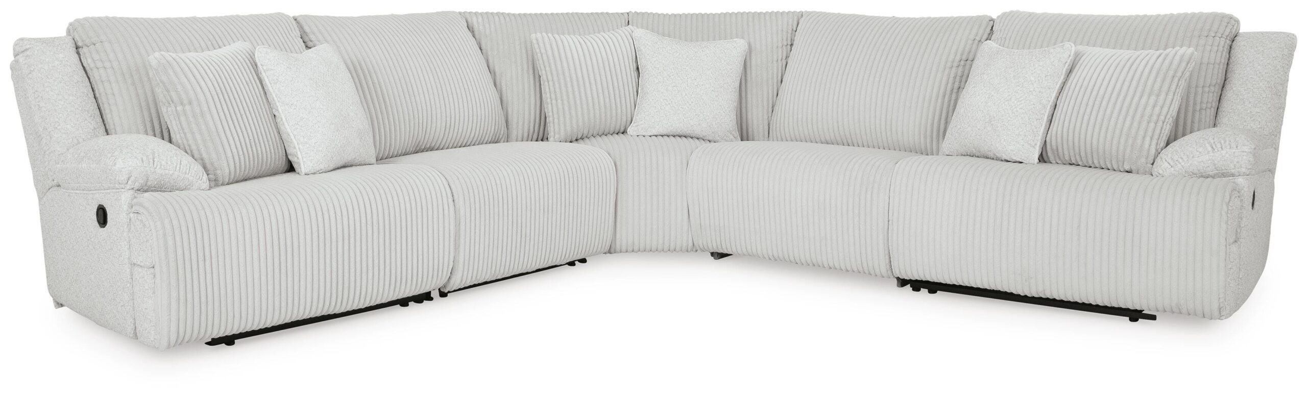 87de0bc43b62a7d955407a4ca2e7fa57 Top Tier 5-Piece Reclining Sectional - Image 1