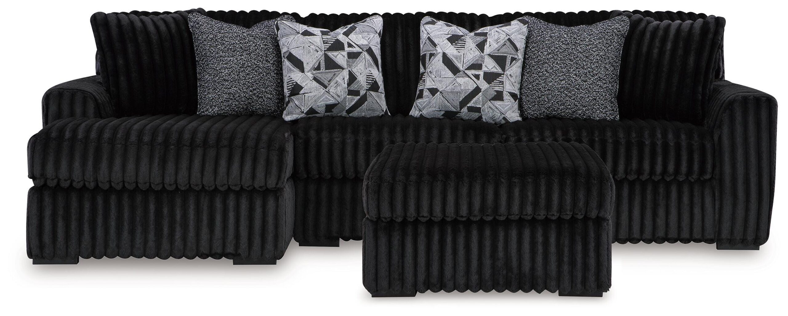 88e4118fcfa7b9433f5e33d5f296f8ad Midnight-Madness 2-Piece Sectional and Ottoman - Image 1