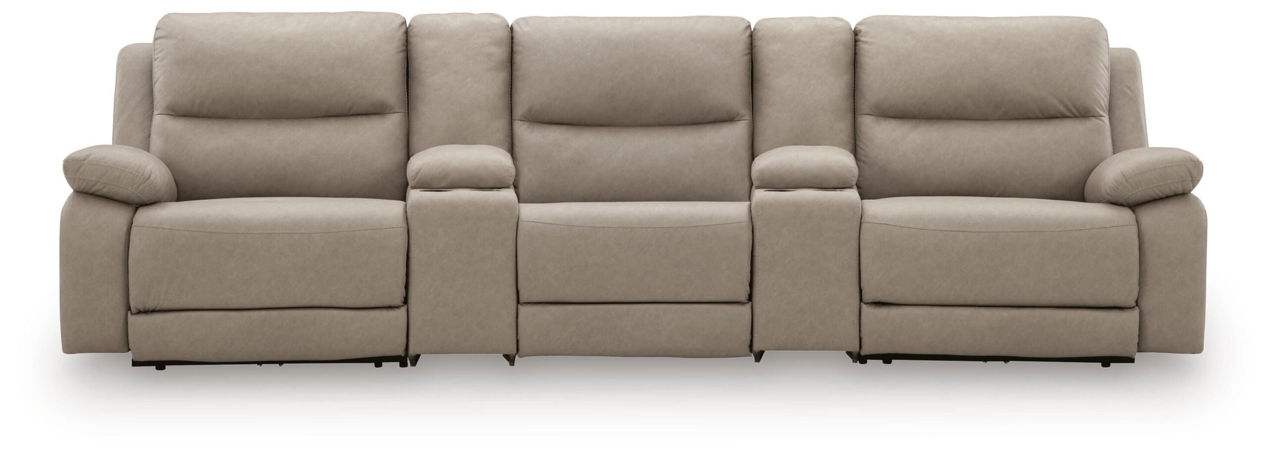 8b2a99d779aaa5ea8ca3f9fe52ccc76e Narwhal Place 5-Piece Reclining Sectional with Storage Consoles - Image 1