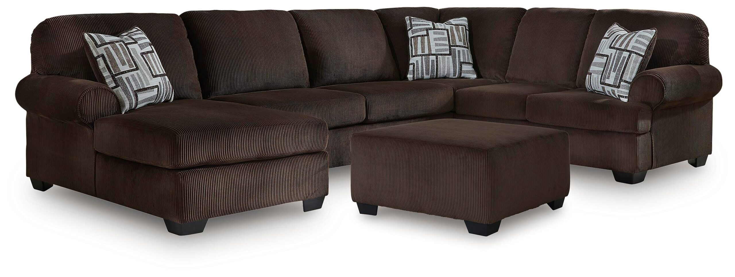 8b95ce3a6edb46a69161b77775ba28a7 Kimlee 3-Piece Sectional and Ottoman - Image 1
