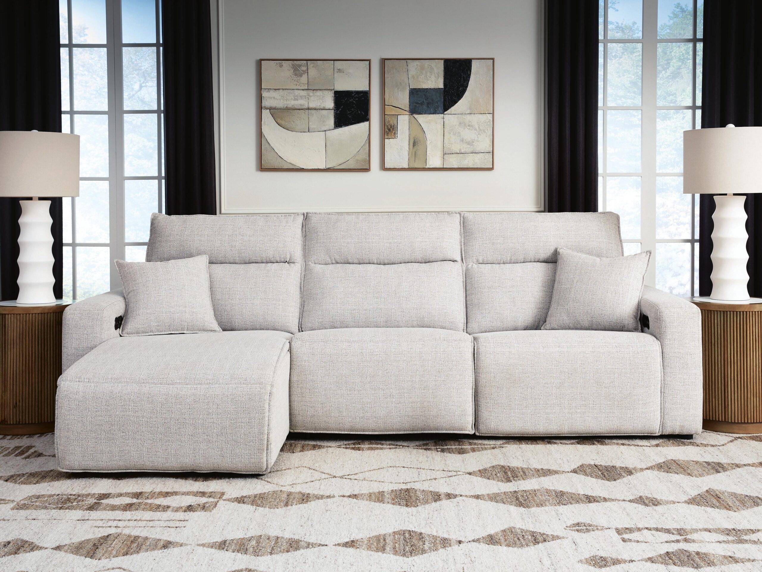 91da4a631e349f66eb54ab7068c8e172 Modmax II 3-Piece Reclining Sofa Chaise - Image 1