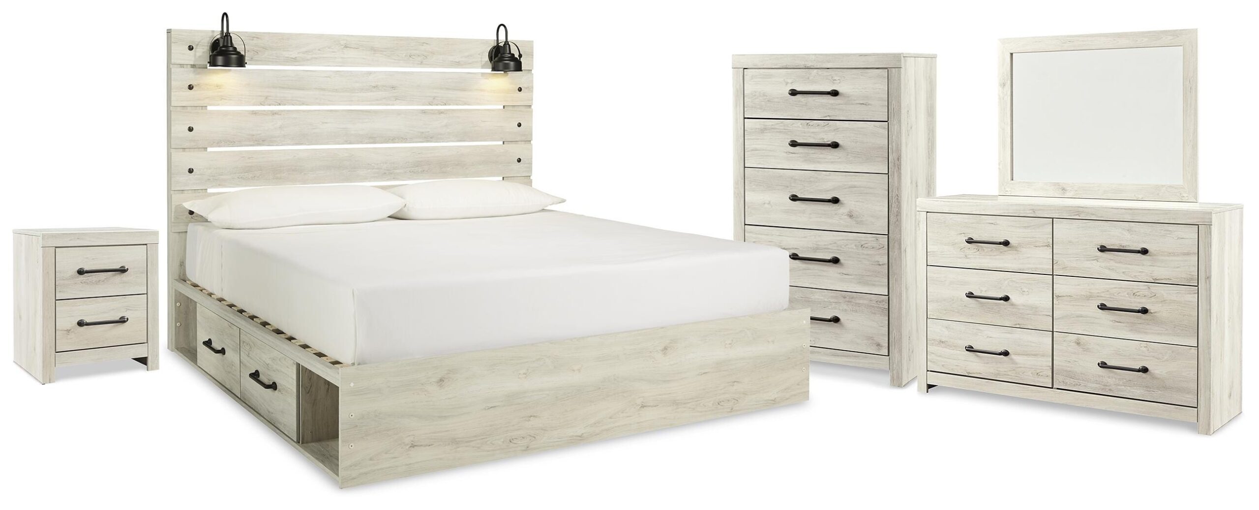960d11ca8df9964f22b590fd81478407 Cambeck King Panel Storage Bed, Dresser, Mirror, Chest and Nightstand - Image 1