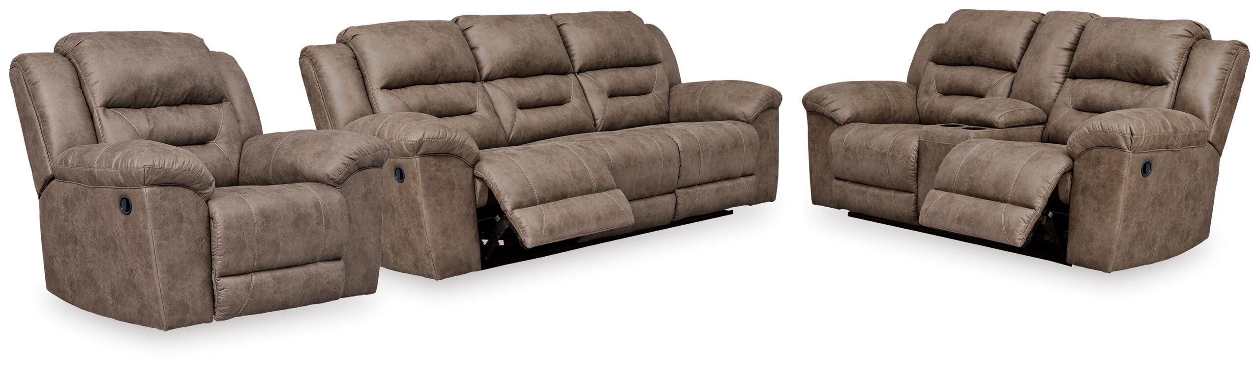 9730500fa2adccec9f4bc7bf8c5130d5 Stoneland Reclining Sofa, Loveseat and Recliner - Image 1