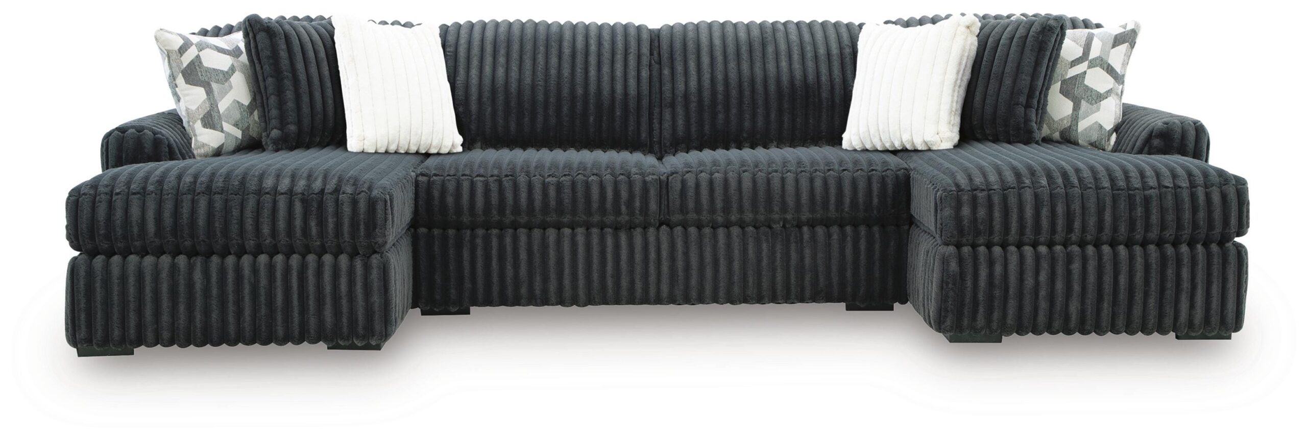 9c255e23ac6a69548ba05d23efa85108 Midnight-Madness 3-Piece Double Chaise Sectional - Image 1