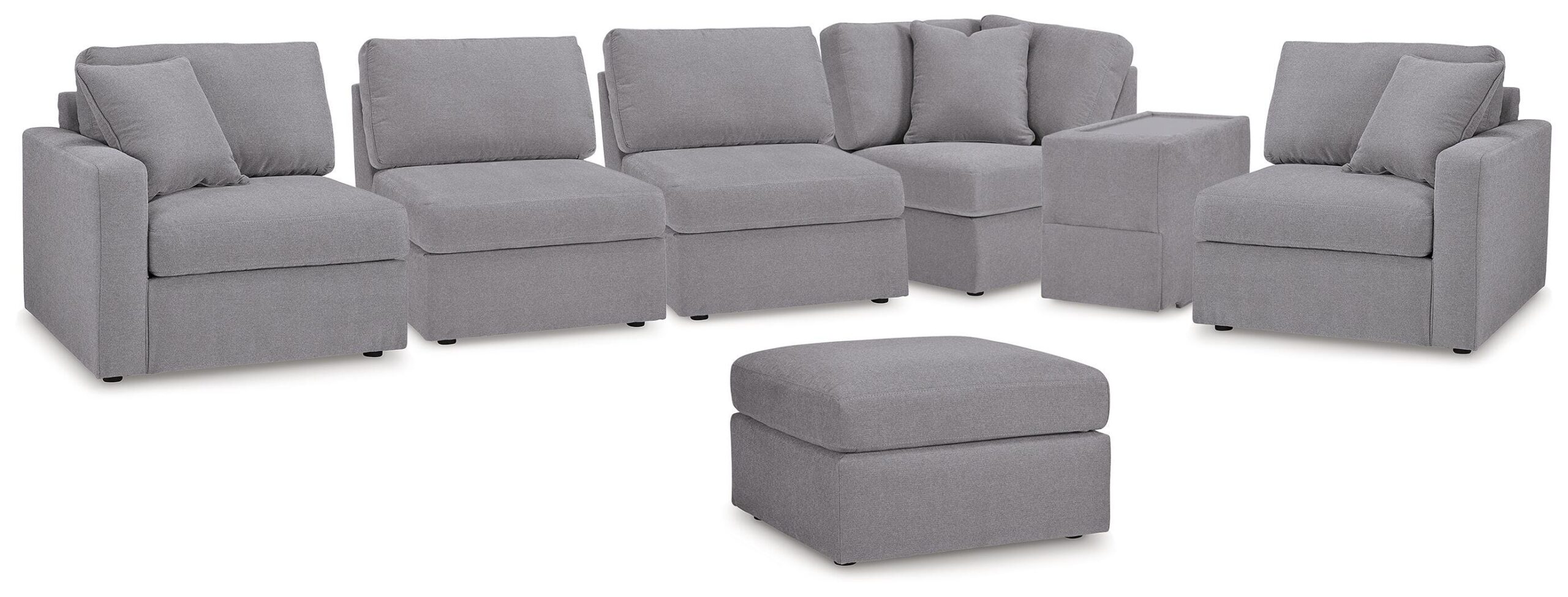 9c8a8fe5fe56f8609e081b56950ba298 Modmax 6-Piece Sectional and Ottoman - Image 1