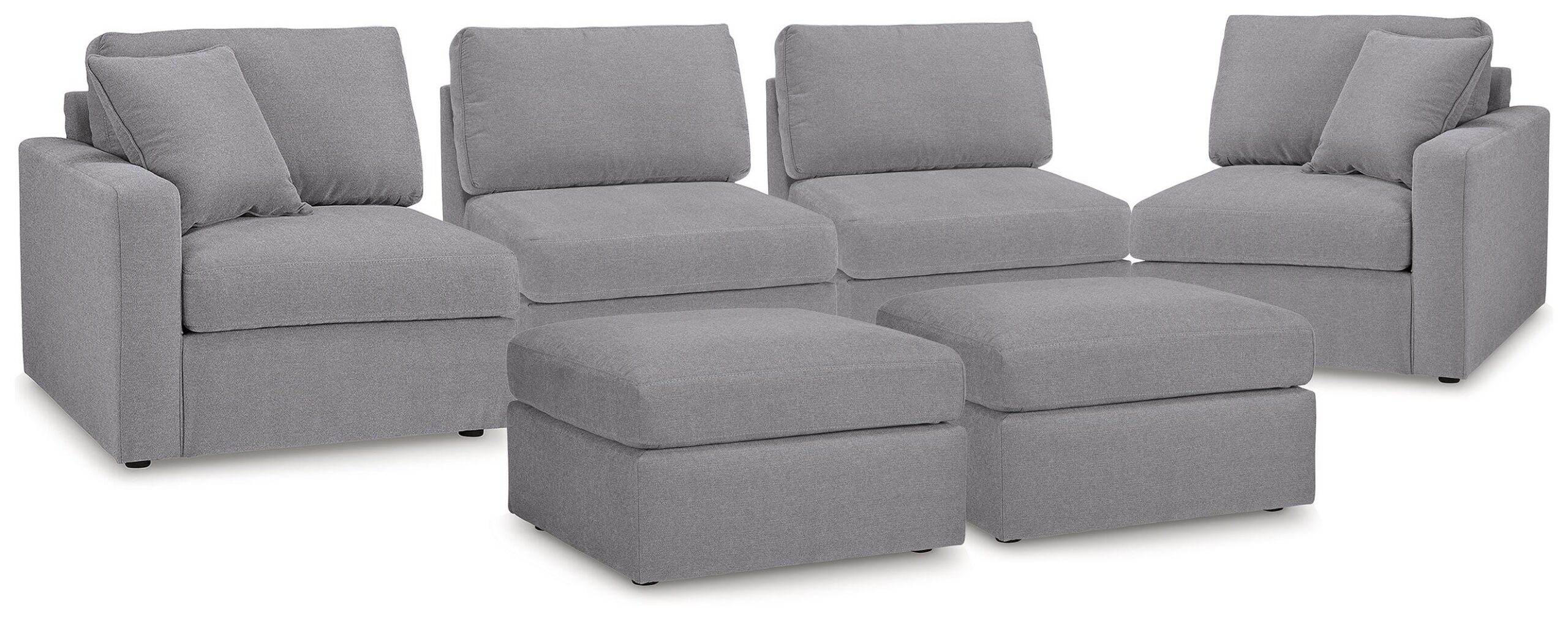 9cd227780ea0e259d4221d95fe373725 Modmax 4-Piece Sectional and 2 Ottomans - Image 1