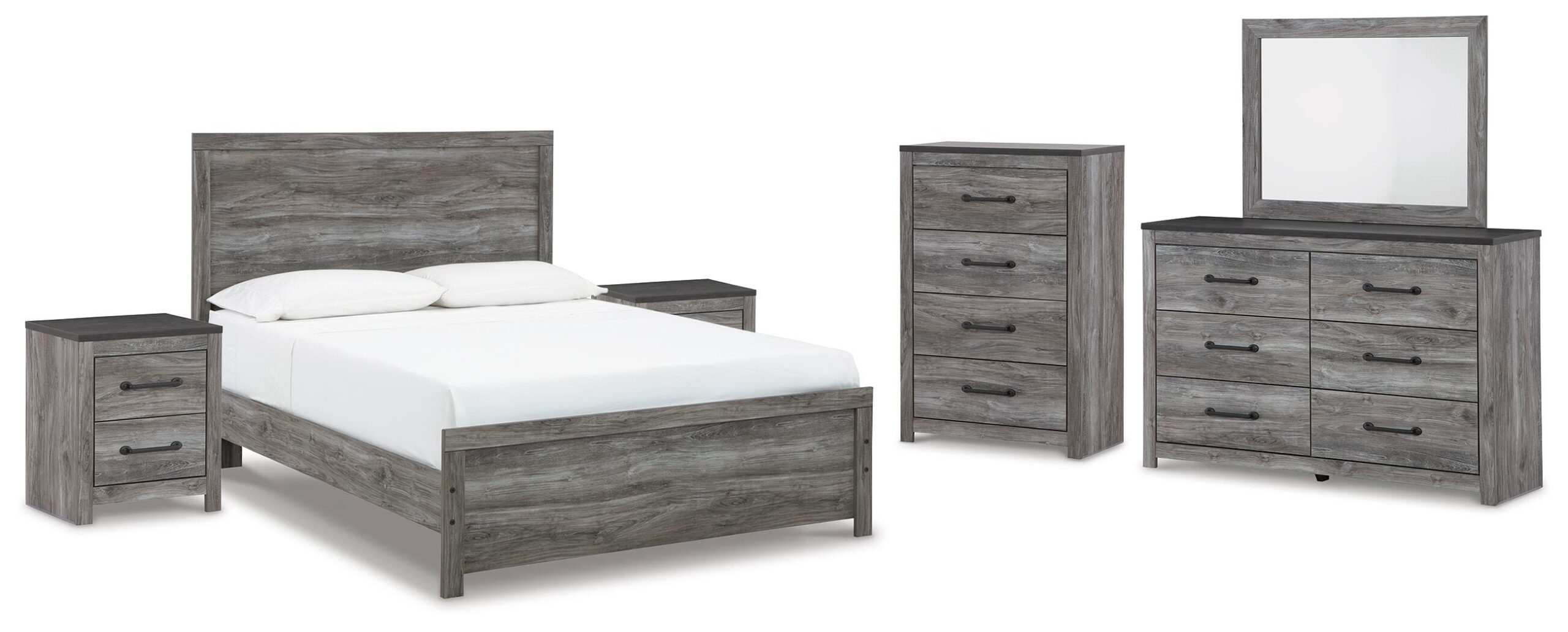 9e1e0cabb7a0633b95e3481c29f805ea Bronyan Queen Panel Bed, Dresser, Mirror, Chest and 2 Nightstands - Image 1