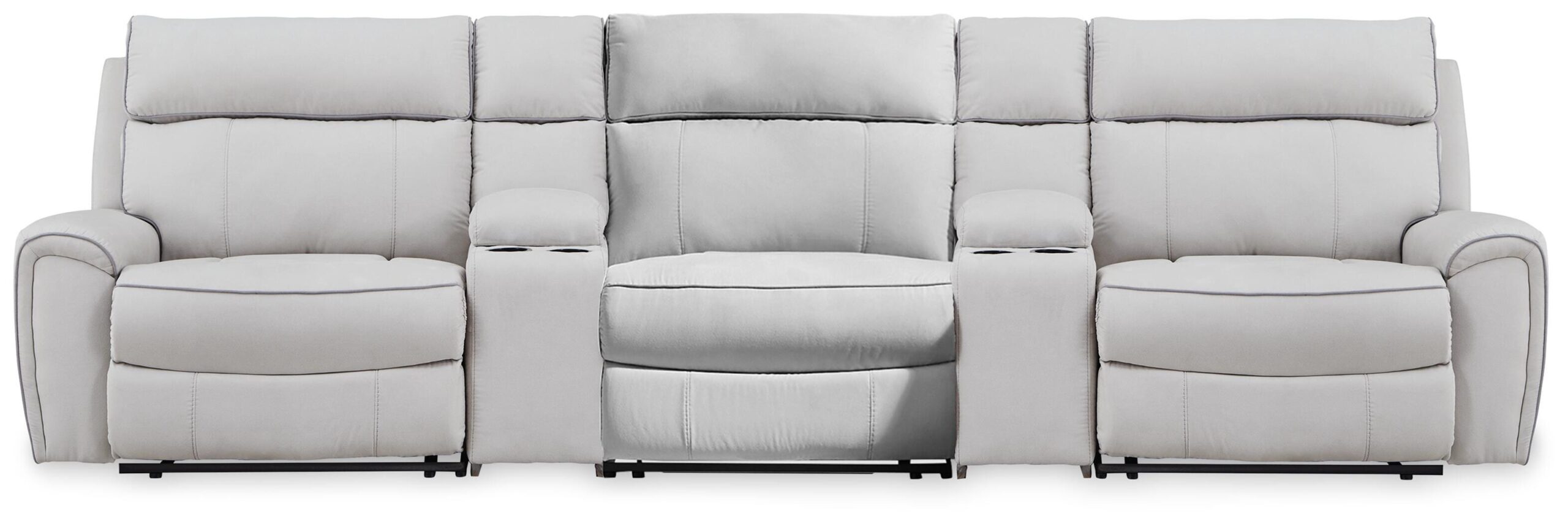 9f1ca2a10064a021fc98650ec9fb9e77 Social Pointe 5-Piece Reclining Sectional with Storage Consoles - Image 1