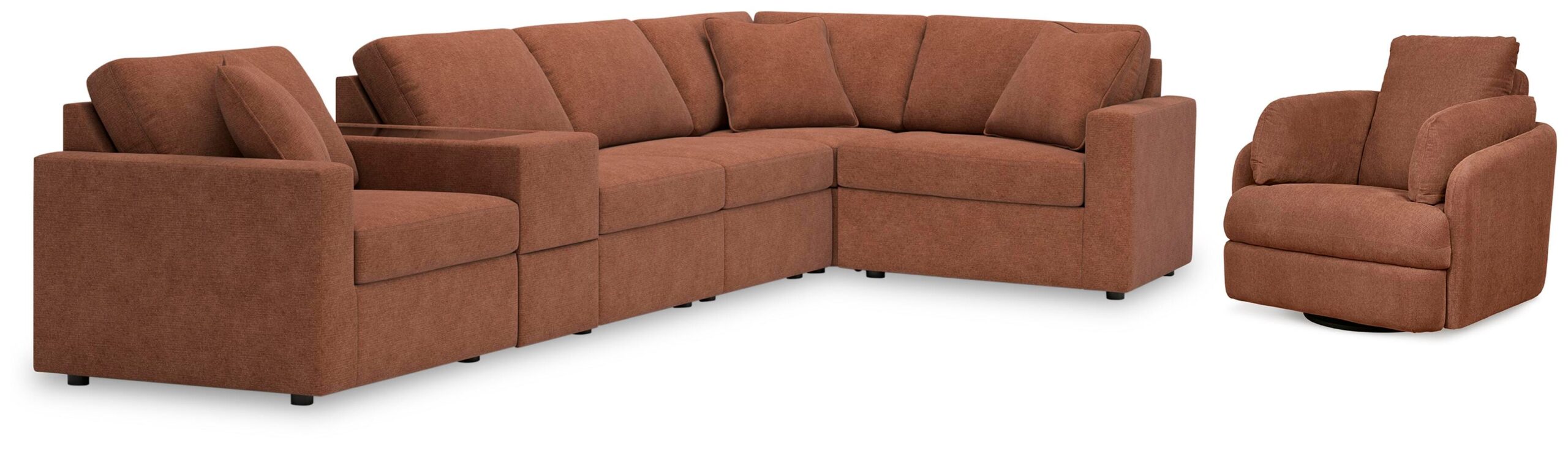 a316229c58b56319ea88d7634298ba75 Modmax 6-Piece Sectional and Swivel Glider Recliner - Image 1