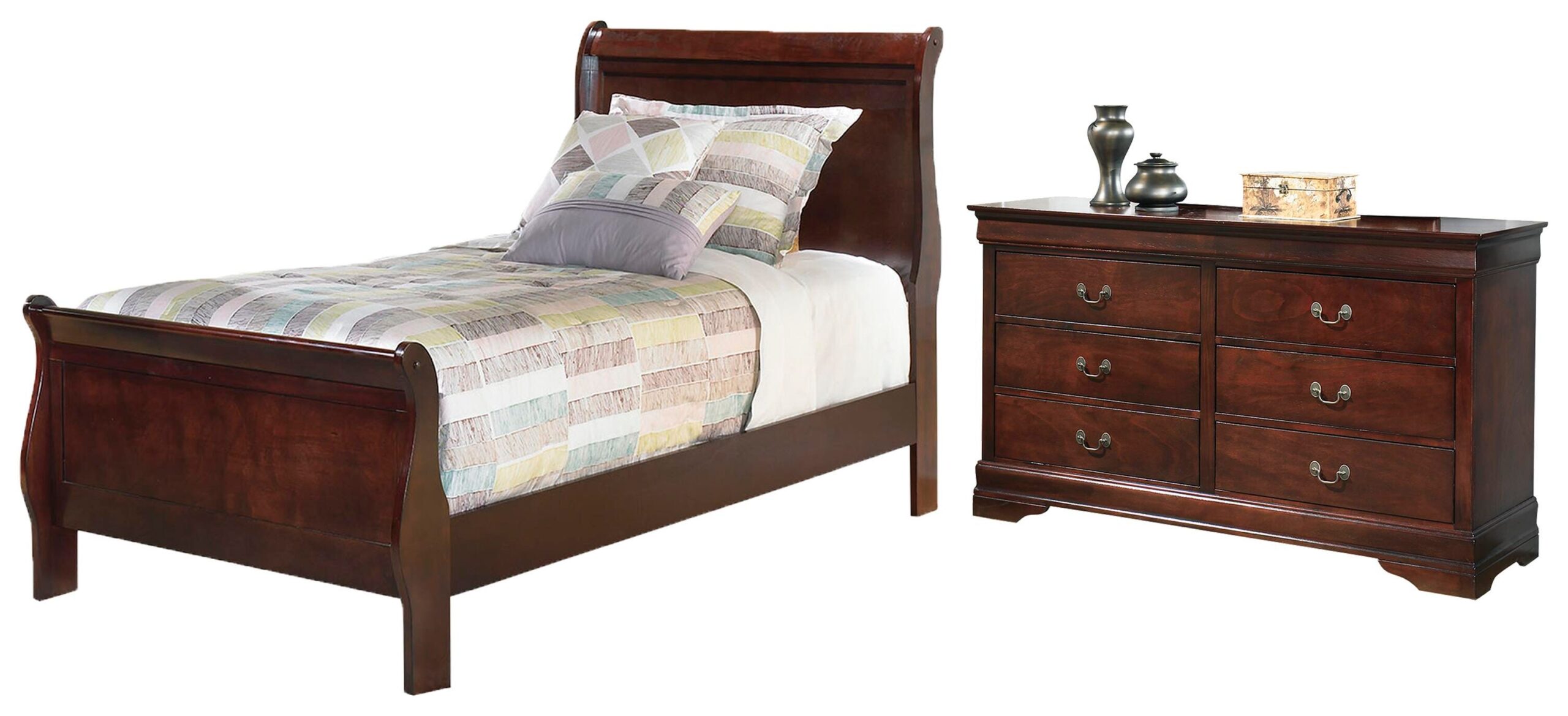 a37b7c9fe2e671fd38efd35f89c7dff5 Alisdair Twin Sleigh Bed and Dresser - Image 1