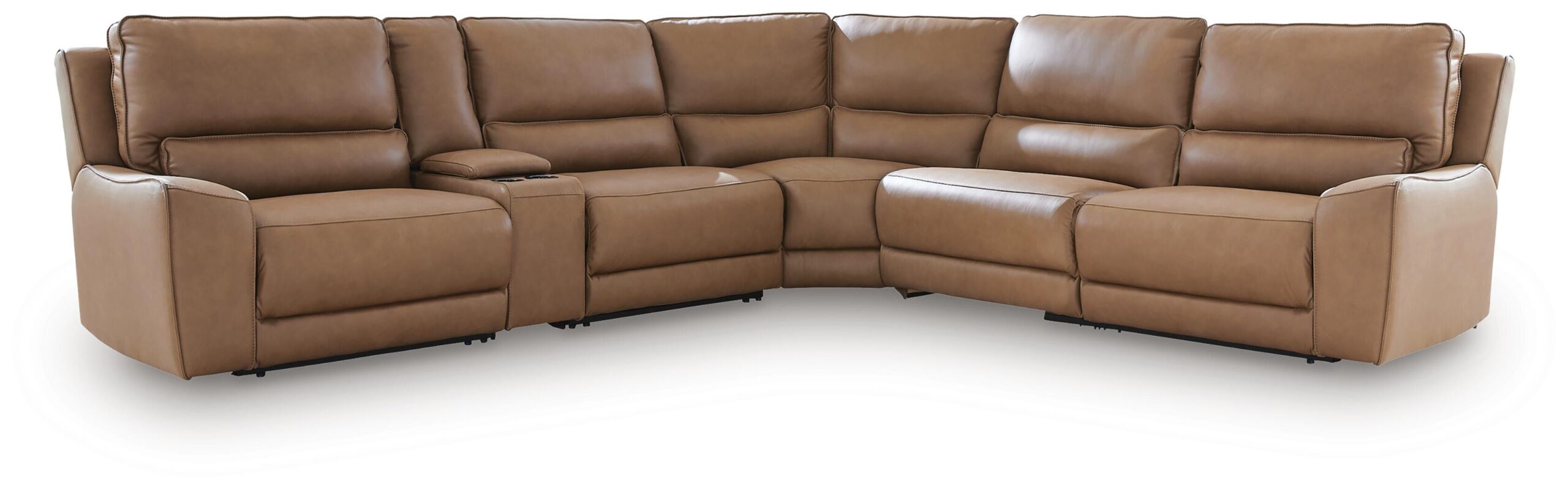 a4da6d3b6139666f9c4e2f3ebda1e4a7 DeepWakes 6-Piece Reclining Sectional with Storage Console - Image 1