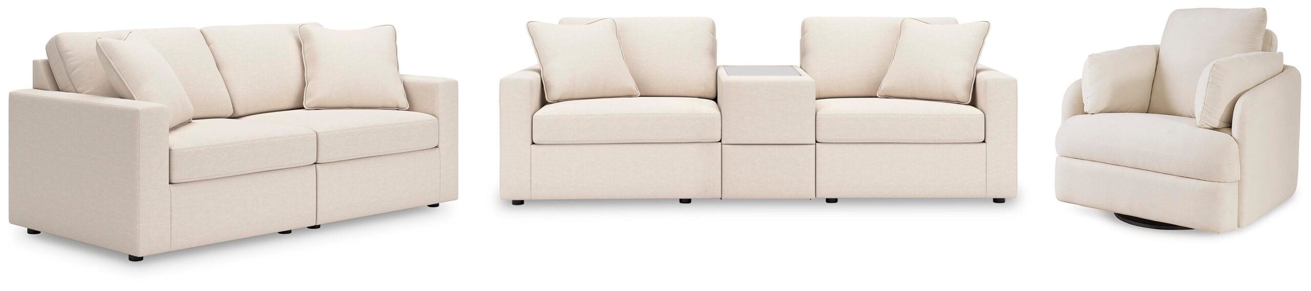 a67ec5216934febb753ed8f85300527a Modmax 3-Piece Sectional Sofa, 2-Piece Sectional Loveseat and Swivel Glider Recliner - Image 1