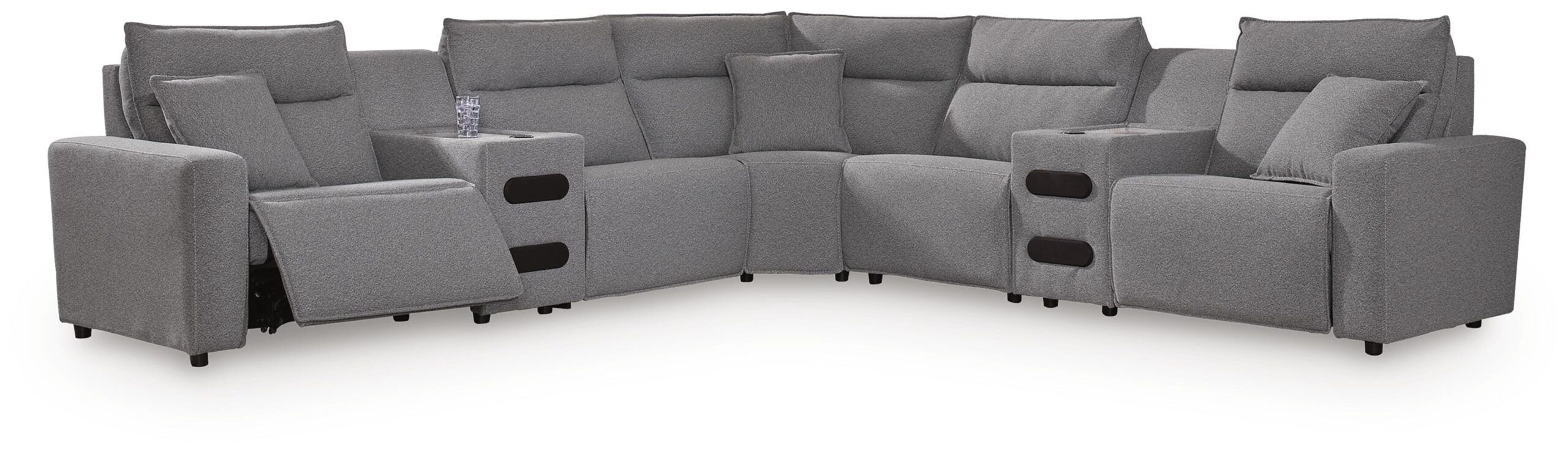 aa4e4b560e67fa4358c5924ad5df44e9 Modmax II 7-Piece Power Reclining Sectional with Audio Consoles - Image 1