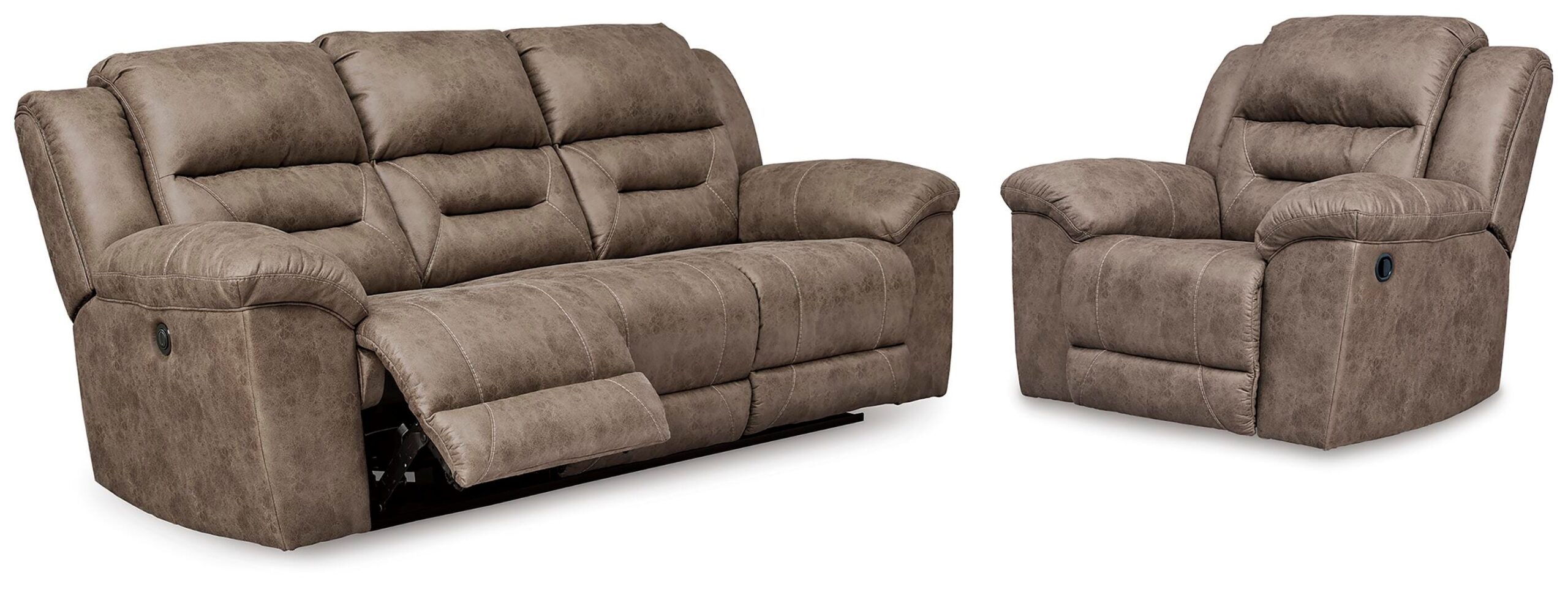 aa9b0459f9b299b91c4cac019e445170 Stoneland Power Reclining Sofa and Manual Recliner - Image 1