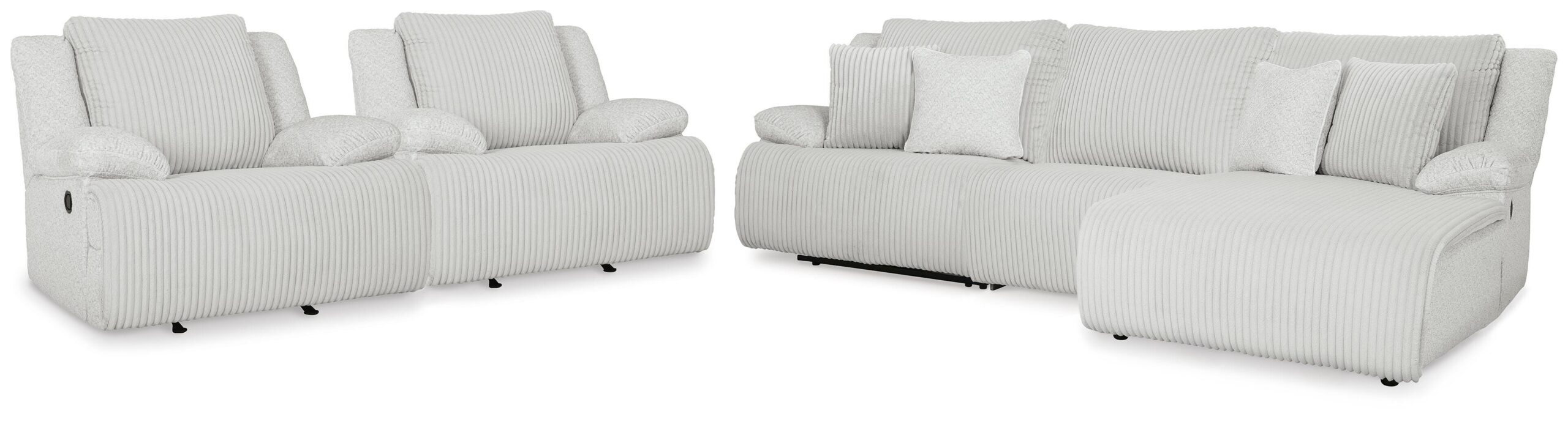 ab5b821feca04e831d68c924605e2cf4 Top Tier 3-Piece Reclining Sectional and 2 Recliners - Image 1