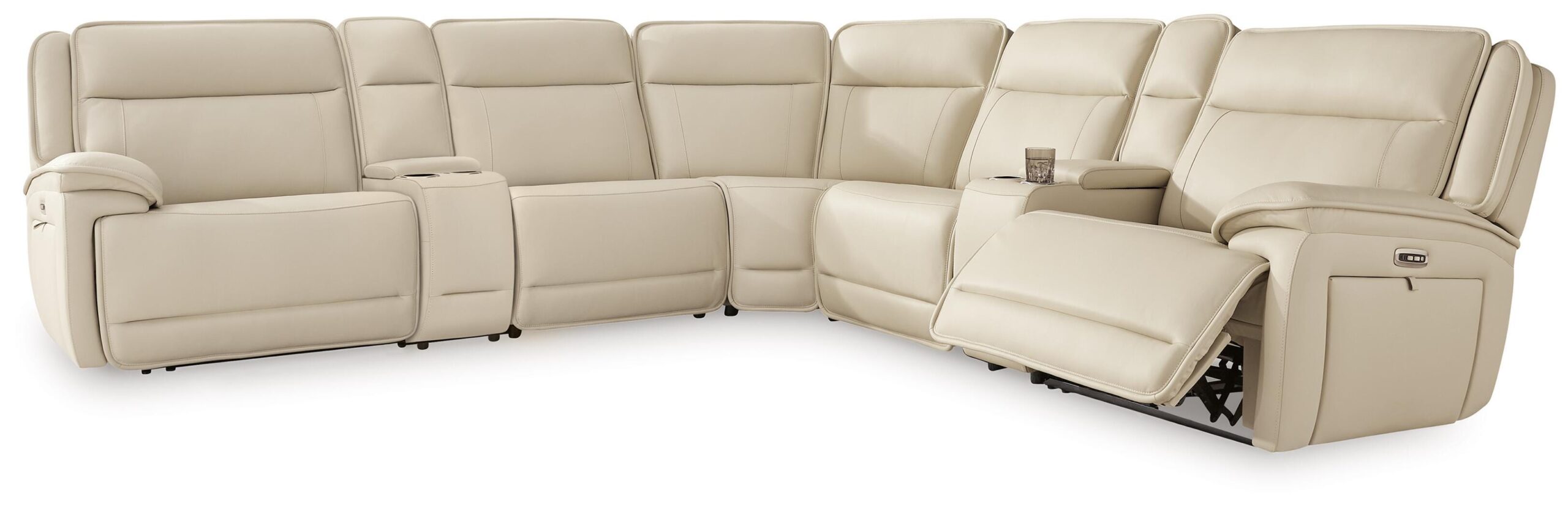ad27066409db0584108e50b146da5e16 Double Deal 7-Piece Reclining Sectional with 2 Consoles - Image 1