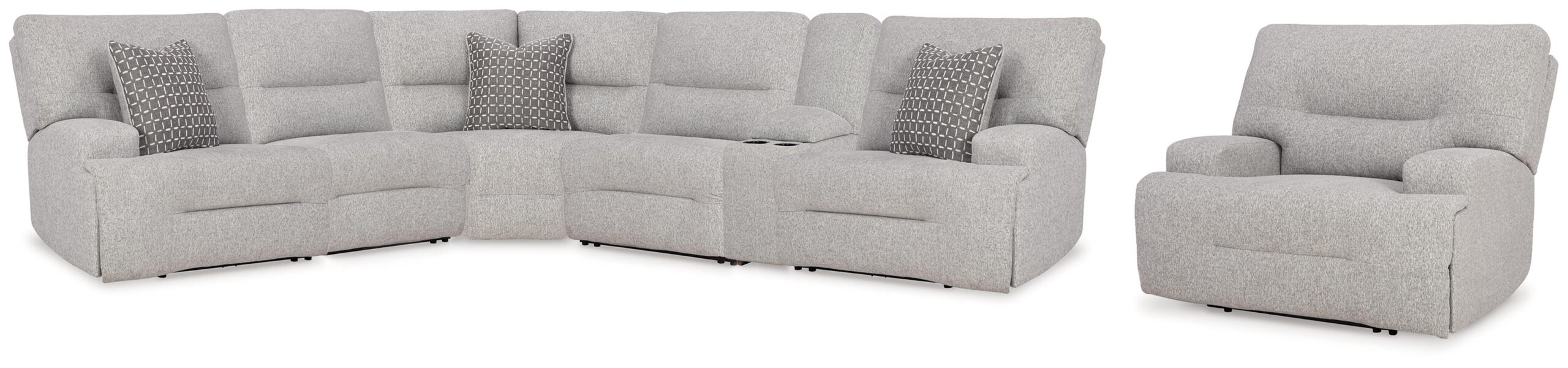 ada63933235fbe411b3d487a603e1860 Acklen Place 6-Piece Power Reclining Sectional and Power Recliner - Image 1