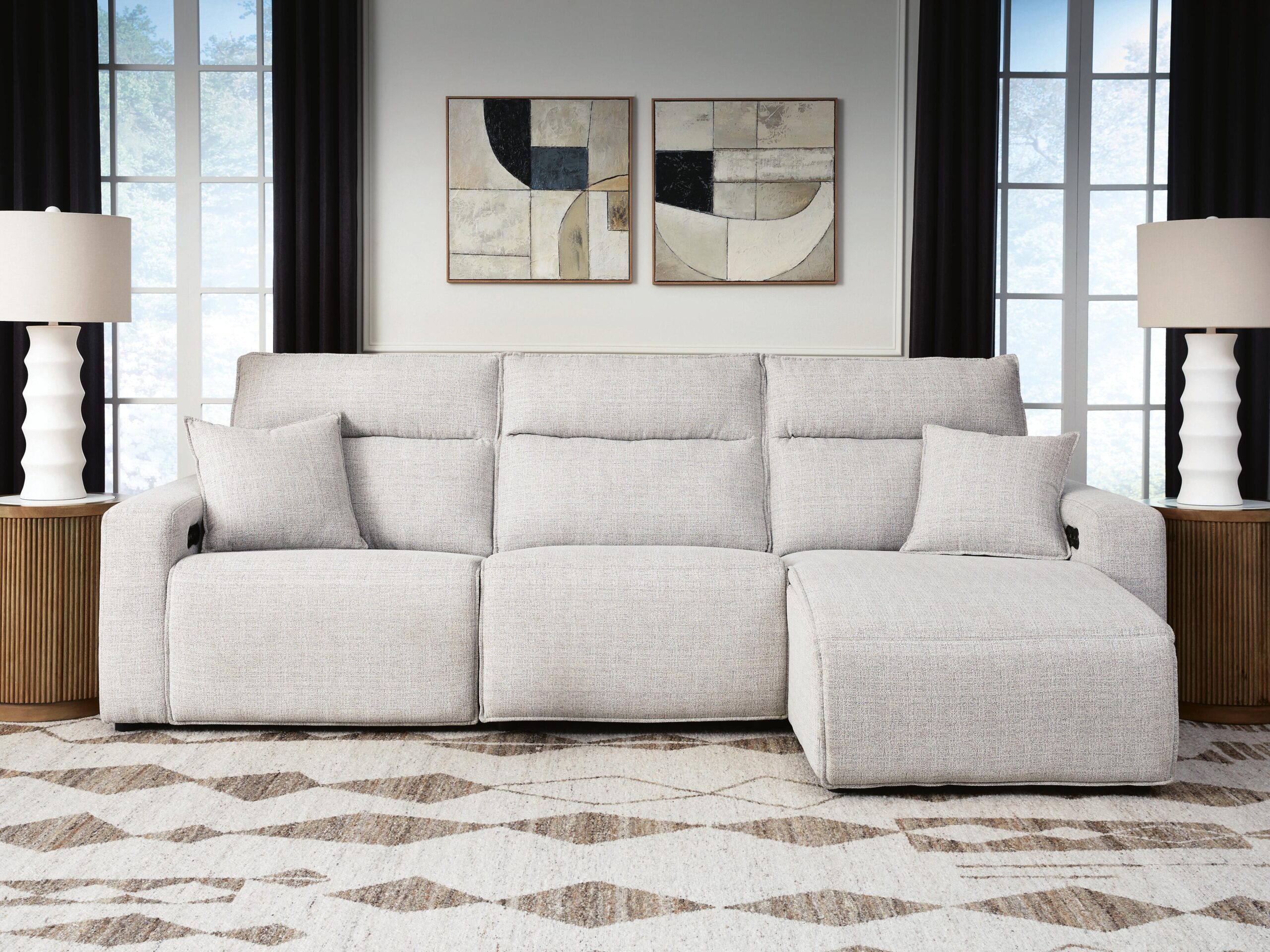 addf6d4d5cc1dcf36ce4a014b911f976 Modmax II 3-Piece Reclining Sofa Chaise - Image 1