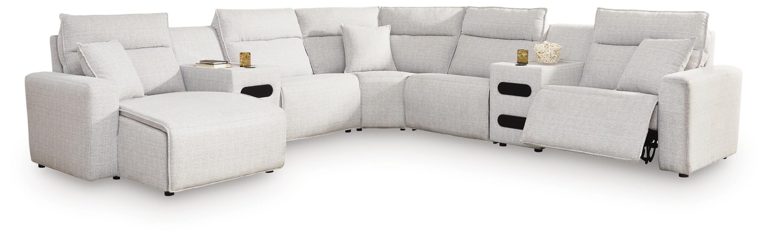 ae1f64484470e86d896f137dd8f5a3c7 Modmax II 7-Piece Power Reclining Sectional with Chaise and Audio Consoles - Image 1