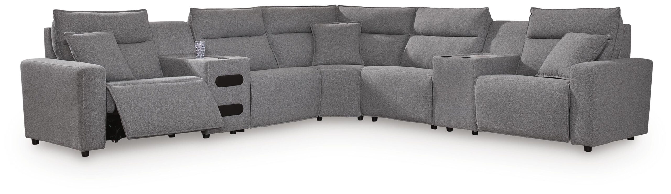 af72828a665136bda1d79a283179313d Modmax II 7-Piece Power Reclining Sectional with Audio Consoles - Image 1