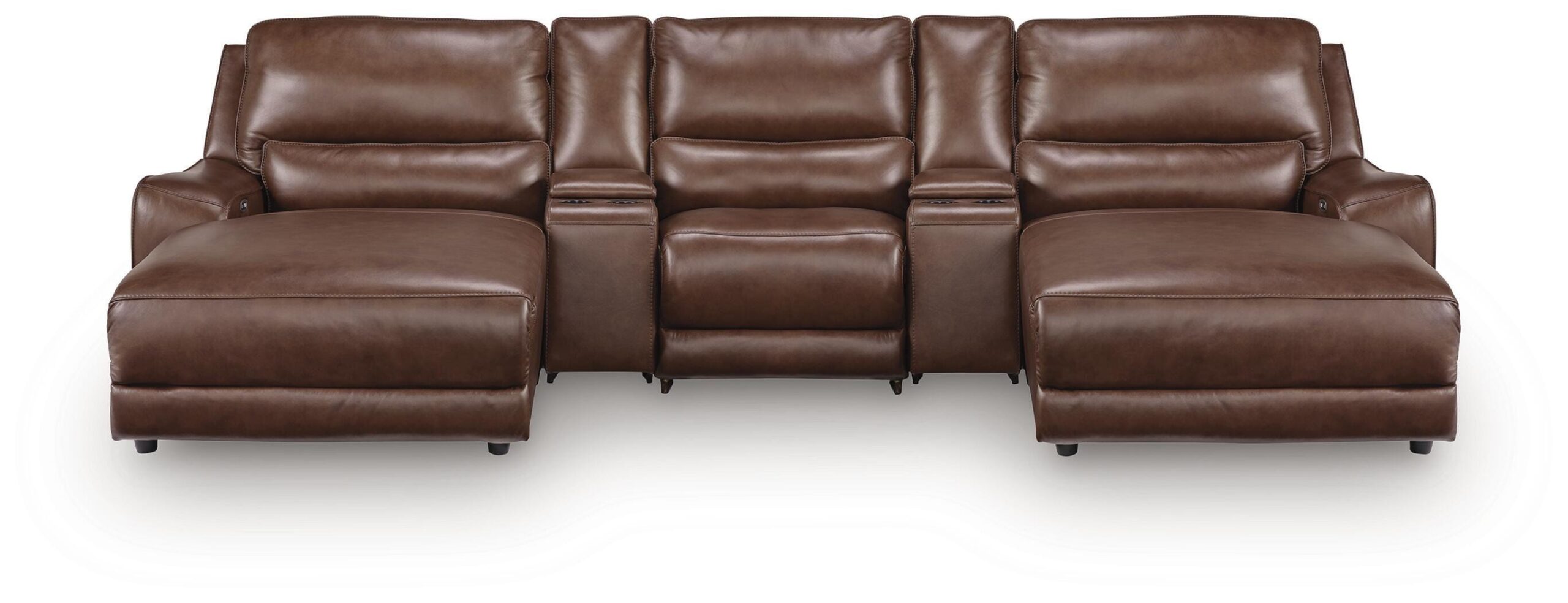 b32fe9475dc499be5c03b80ec1f984ec DeepWakes 5-Piece Reclining Sectional with Double Chaise and Storage Consoles - Image 1