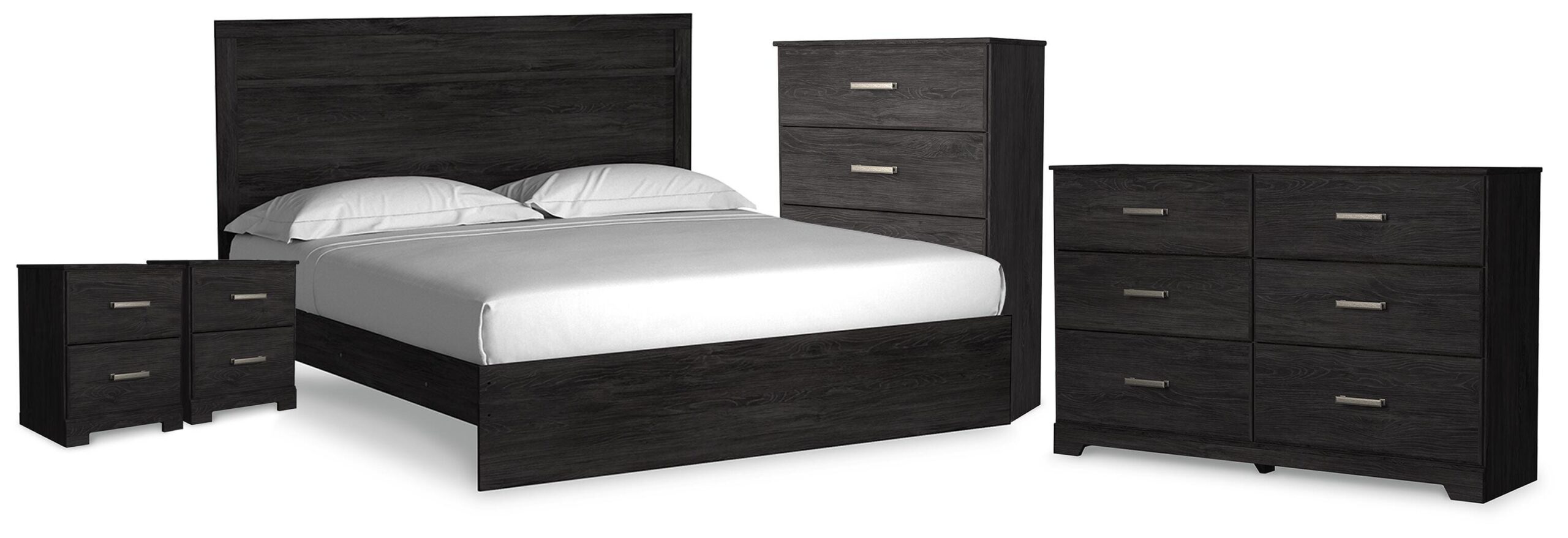 b36f0b13424db9a8df1e17499ada64ba Belachime King Panel Bed, Dresser, Chest and 2 Nightstands - Image 1