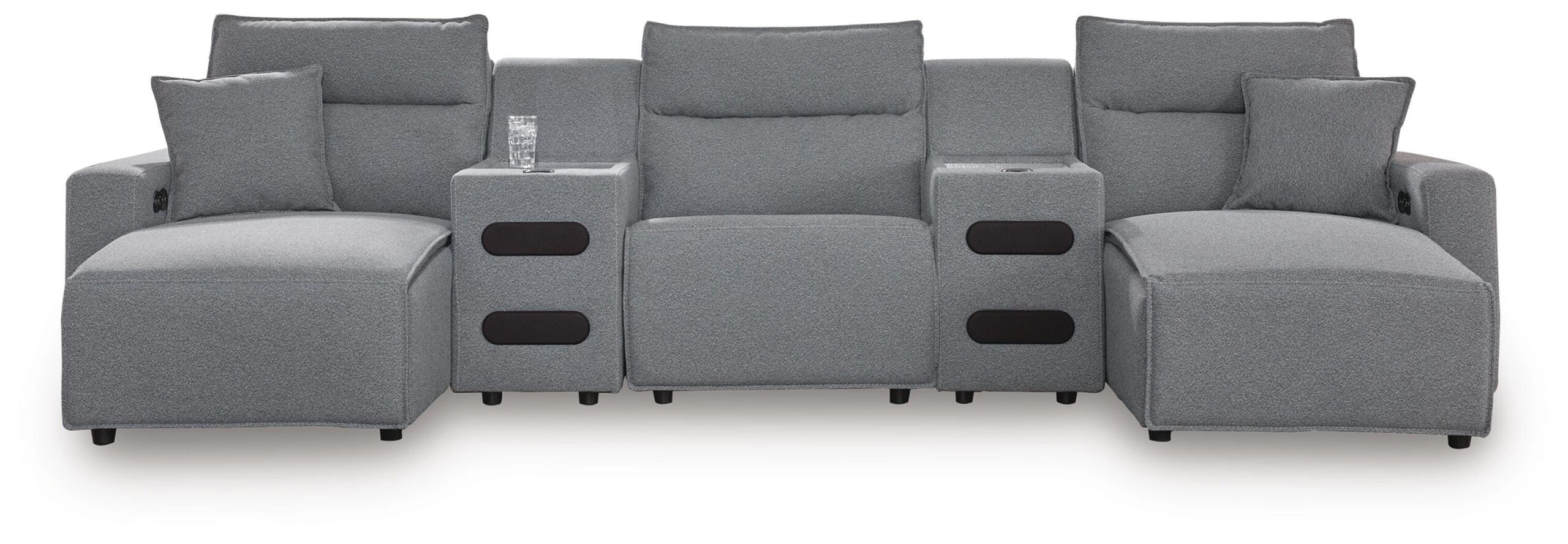 ba5bb80b9193958591ae57b4df8166c0 Modmax II 5-Piece Power Reclining Sectional with Chaise and Audio Consoles - Image 1