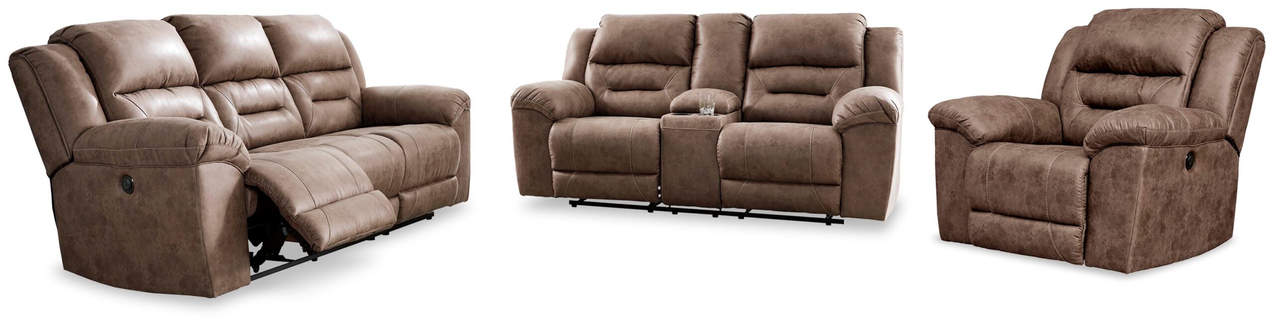 ba7a0ecef6ffe03a784021ba21f9a55c Stoneland Power Reclining Sofa, Loveseat and Recliner - Image 1
