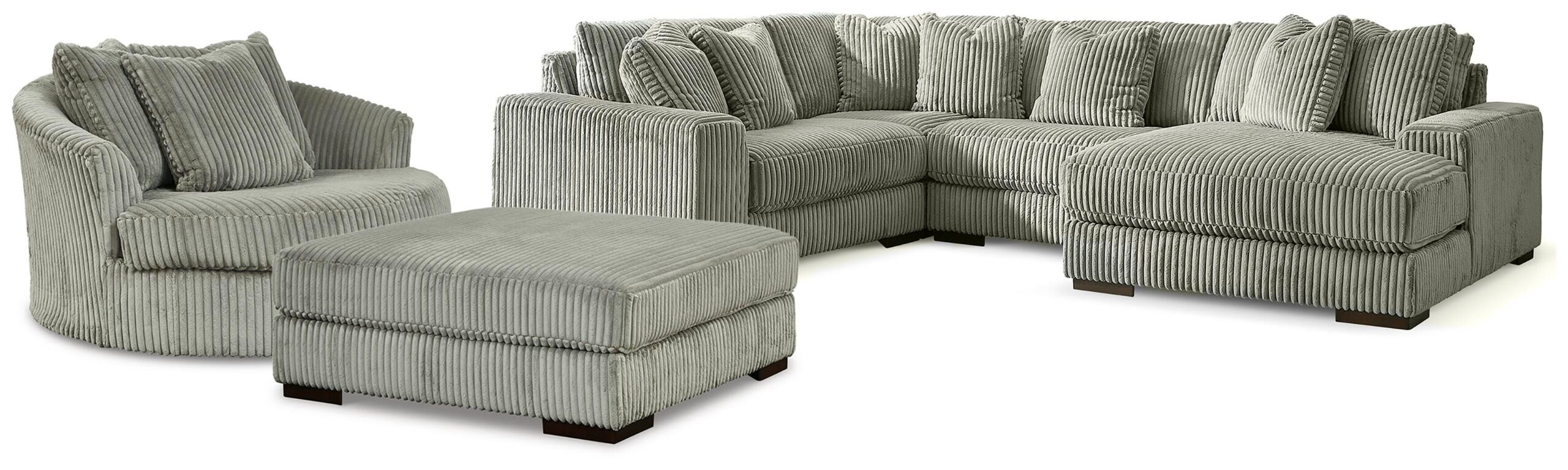bb9aab61584288ed78aae06dd92a0fc1 Lindyn 4-Piece Sectional, Chair and Ottoman - Image 1