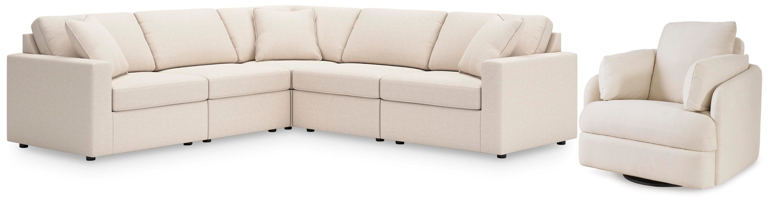 bc2c99f7dcca0972427bfab74c56ba69 Modmax 5-Piece Sectional and Swivel Glider Recliner - Image 1