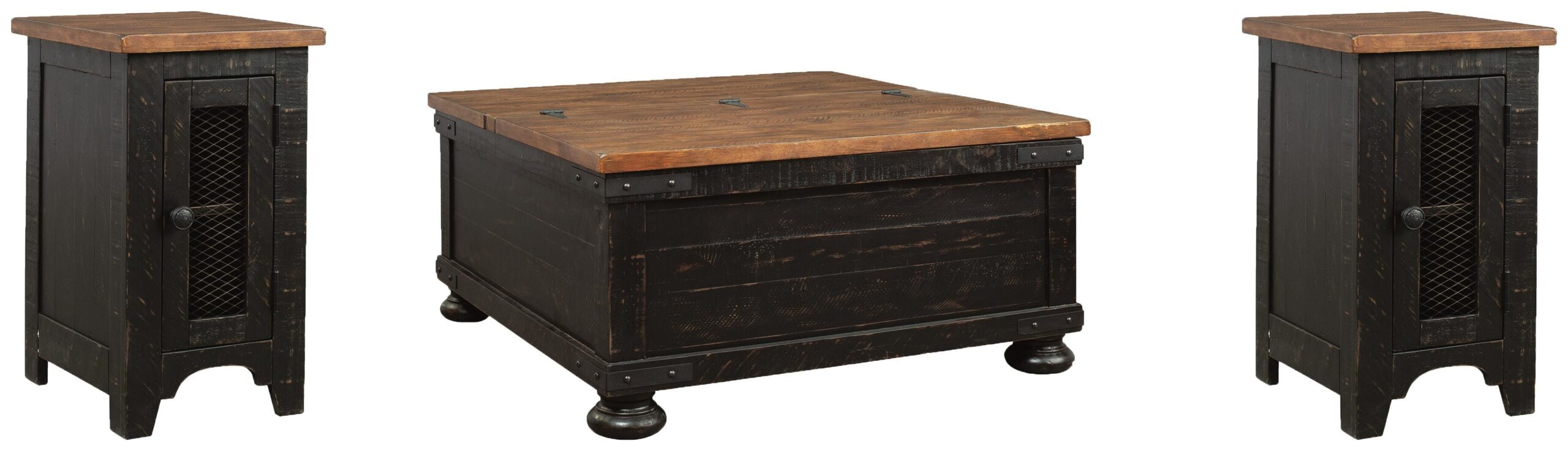 be61e7a0036972bd465a04de7045cfa7 Valebeck Coffee Table and 2 Chairside End Tables - Image 1