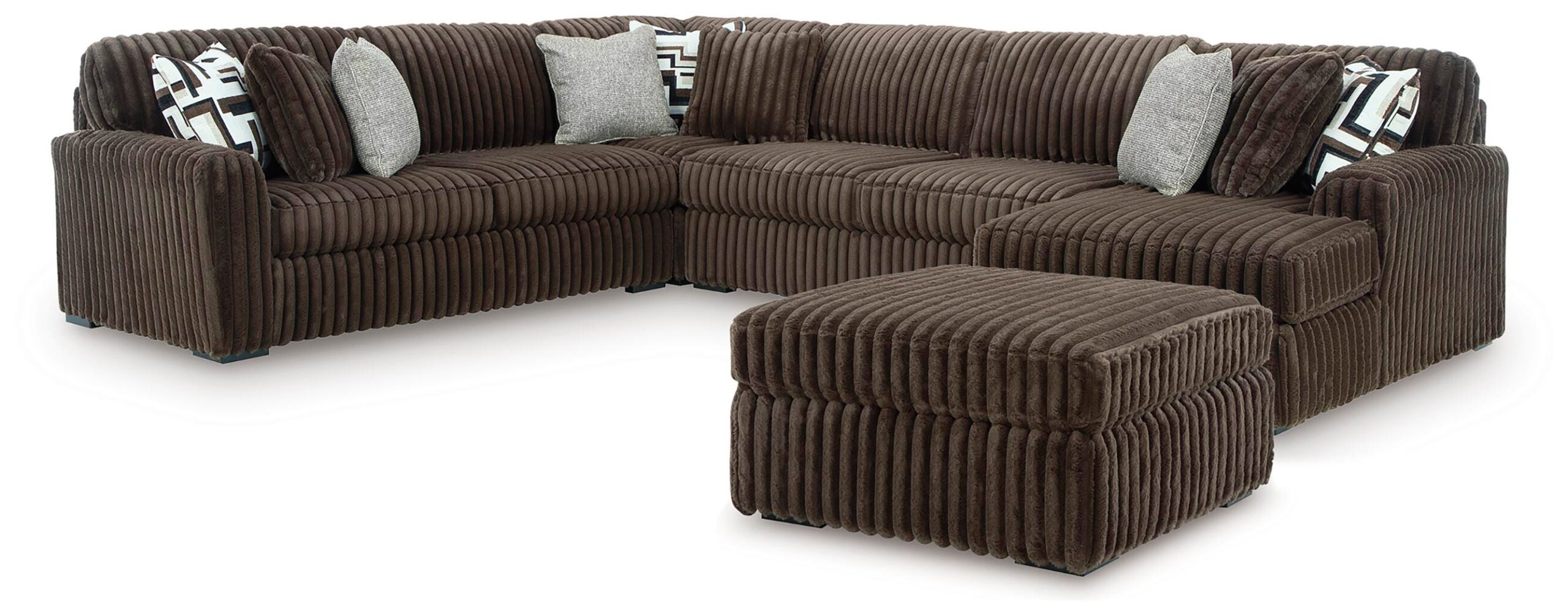 c4a8e6a639109740136b99ca280cf645 Midnight-Madness 4-Piece Sectional and Oversized Accent Ottoman - Image 1