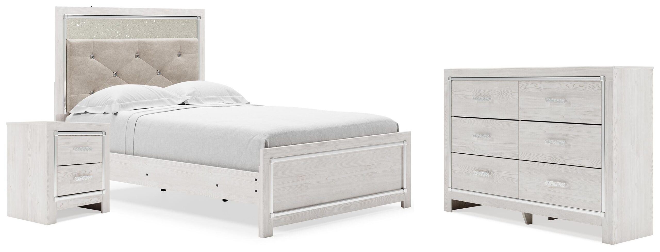 c7320e467ffc146b663097a1c25bc37d Altyra Full Upholstered Panel Bed, Dresser and Nightstand - Image 1