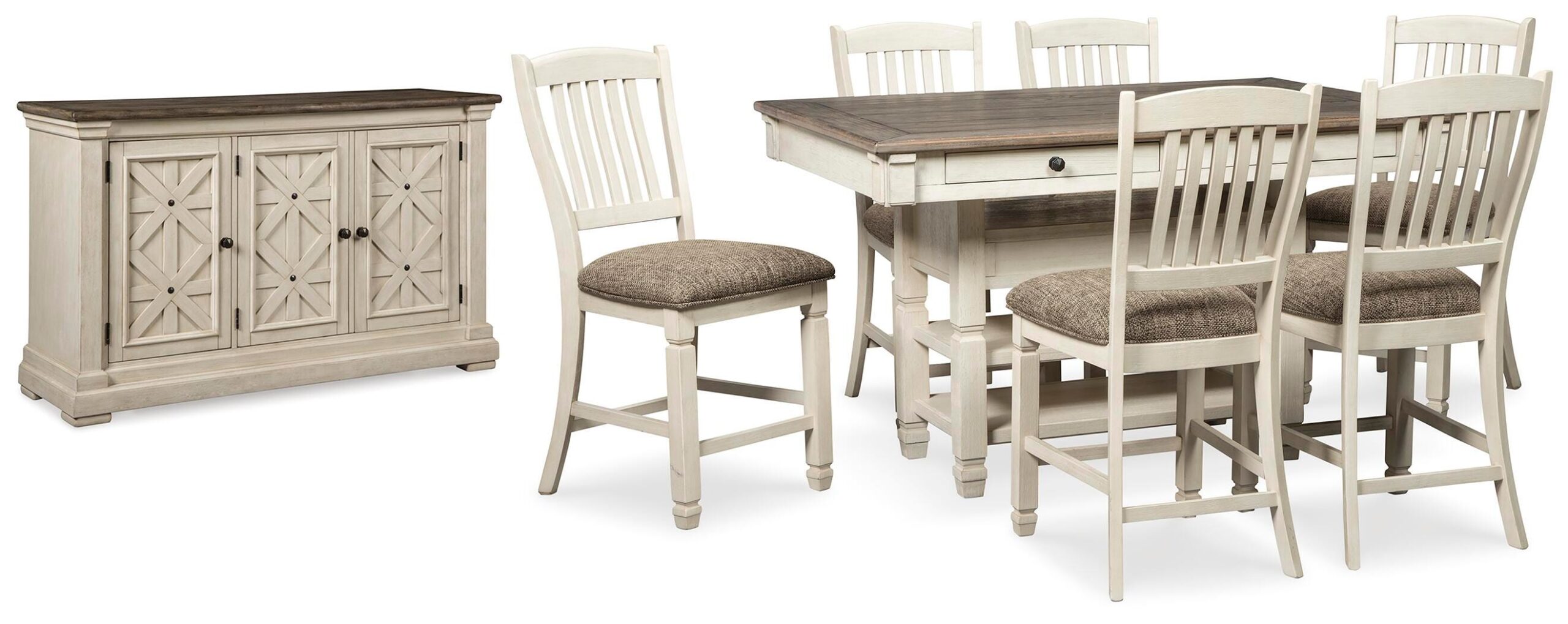 ce4aaf4fcb431da7d131f86d8f933658 Bolanburg Counter Height Dining Table and 6 Barstools with Server - Image 1