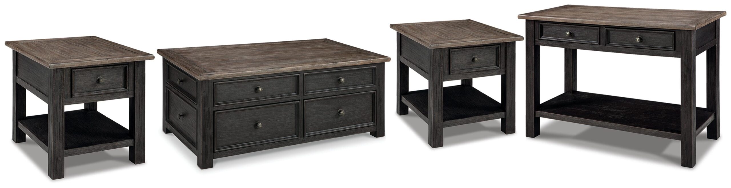 d30b30031dbf7eb96f82c708ab37ac32 Tyler Creek Coffee Table and 2 End Tables with Console - Image 1