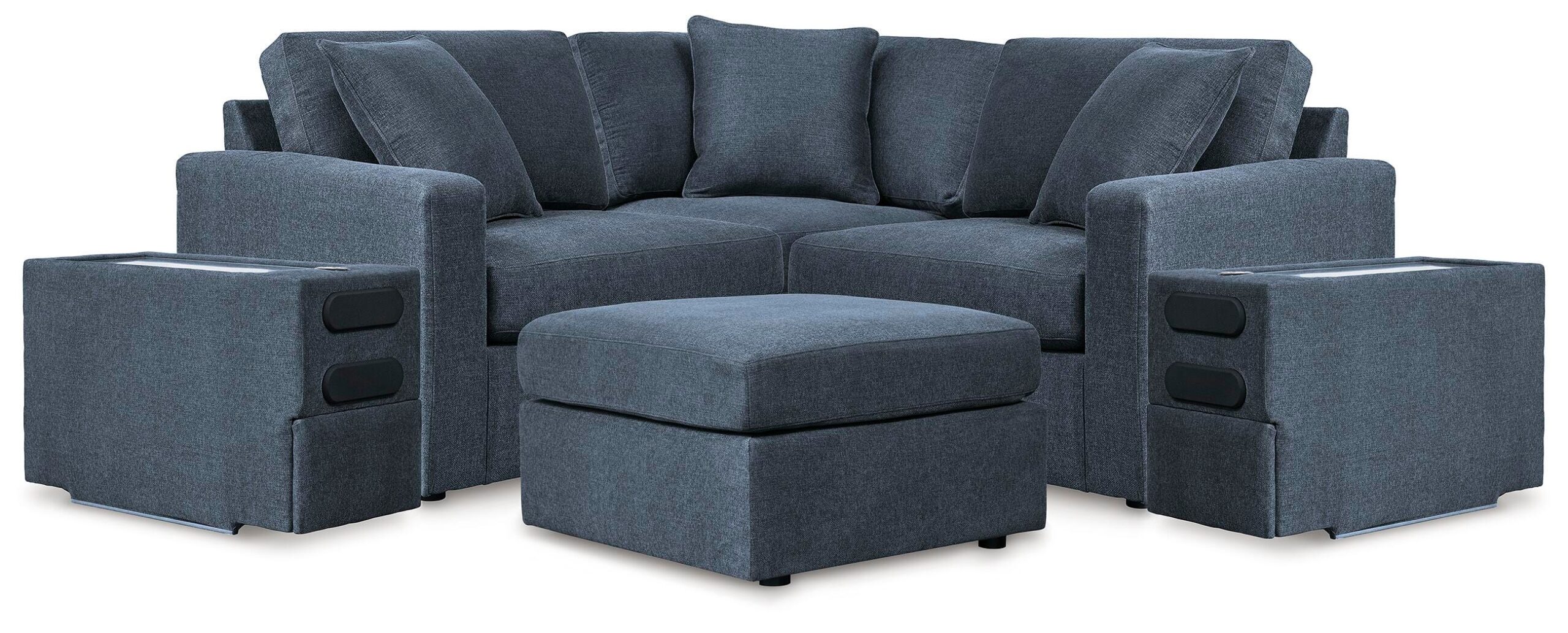 d3893cfe30675f6408a2cc6df687f5b7 Modmax 5-Piece Sectional with Audio Console and Ottoman - Image 1