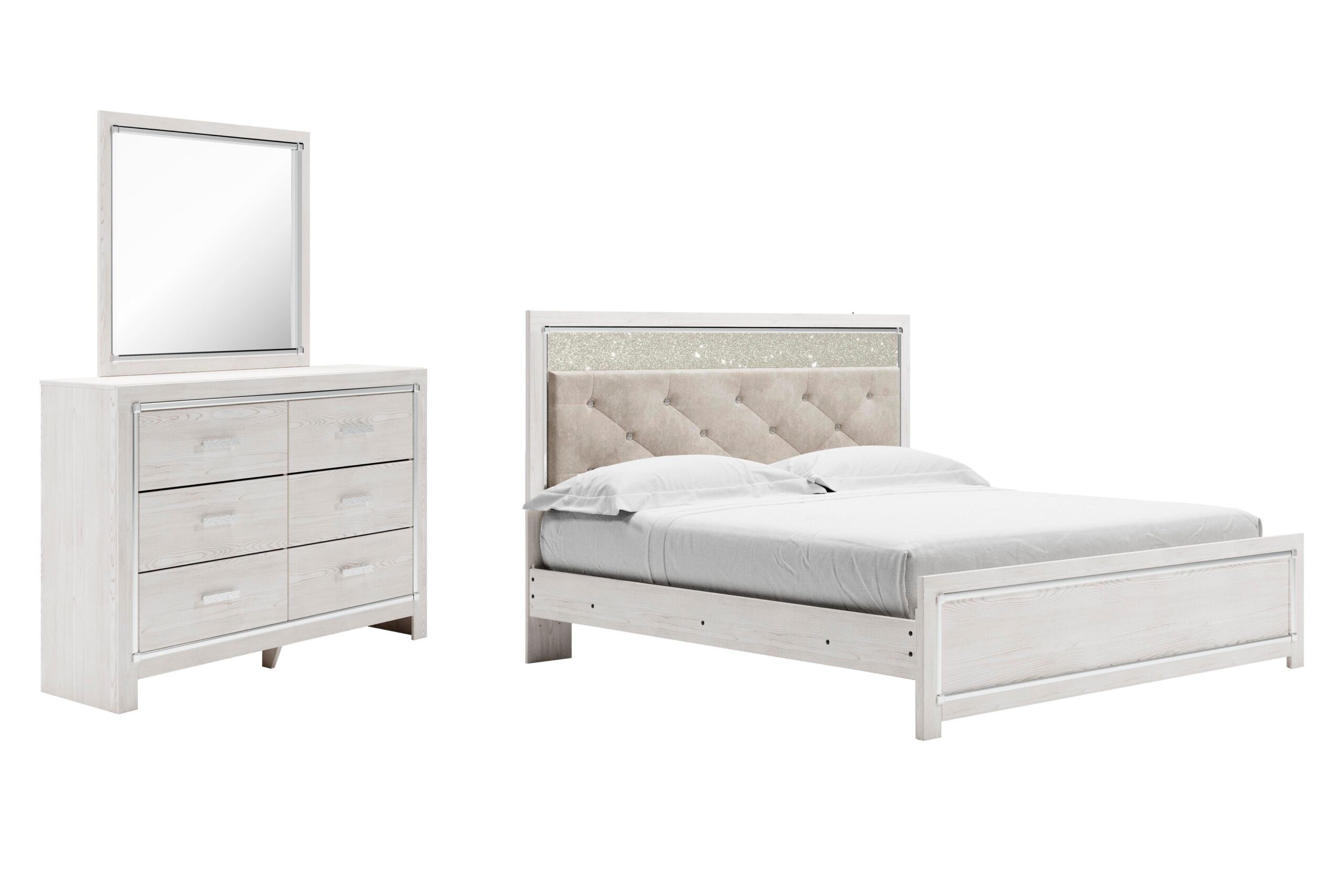 d40813e33f68fb37f400508b5c950b99 Altyra King Panel Bed, Dresser and Mirror - Image 1